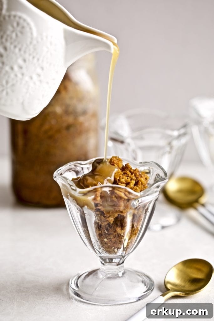 Steamed Carrot Pudding caramel sauce