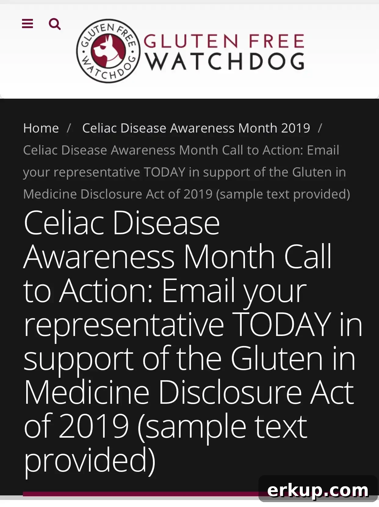 Support for labeling gluten in medicines