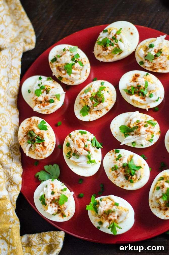 Plated Creole Crab-Stuffed Deviled Eggs