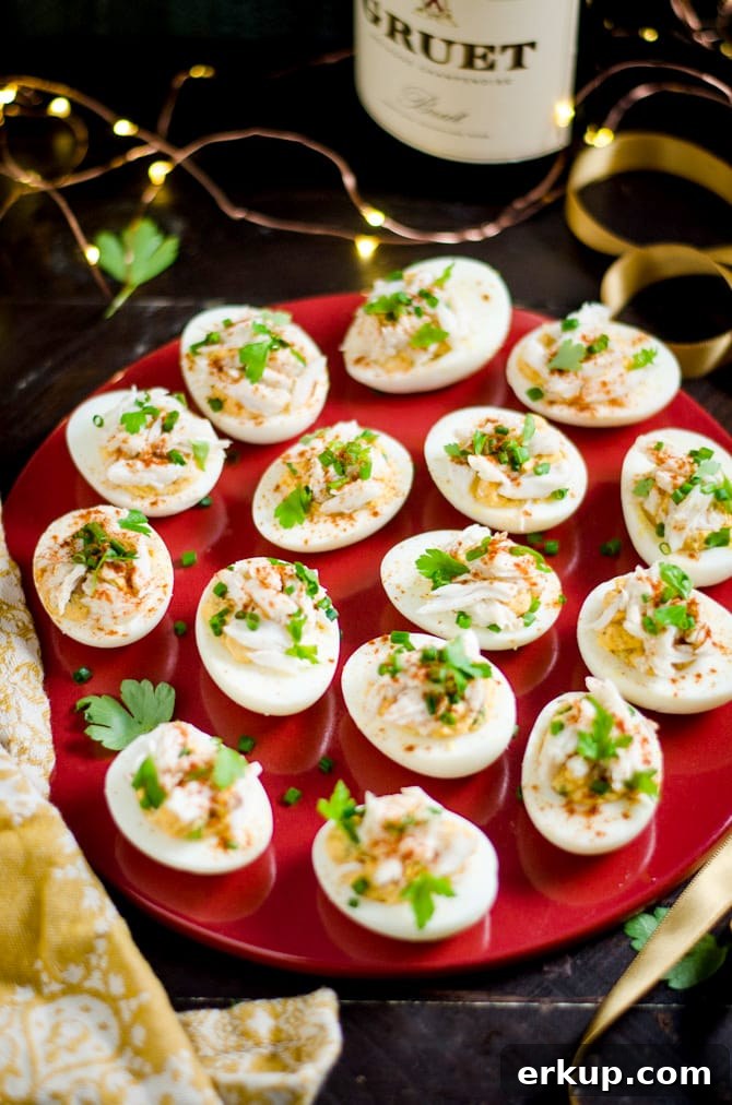 Platter of Creole Crab-Stuffed Deviled Eggs
