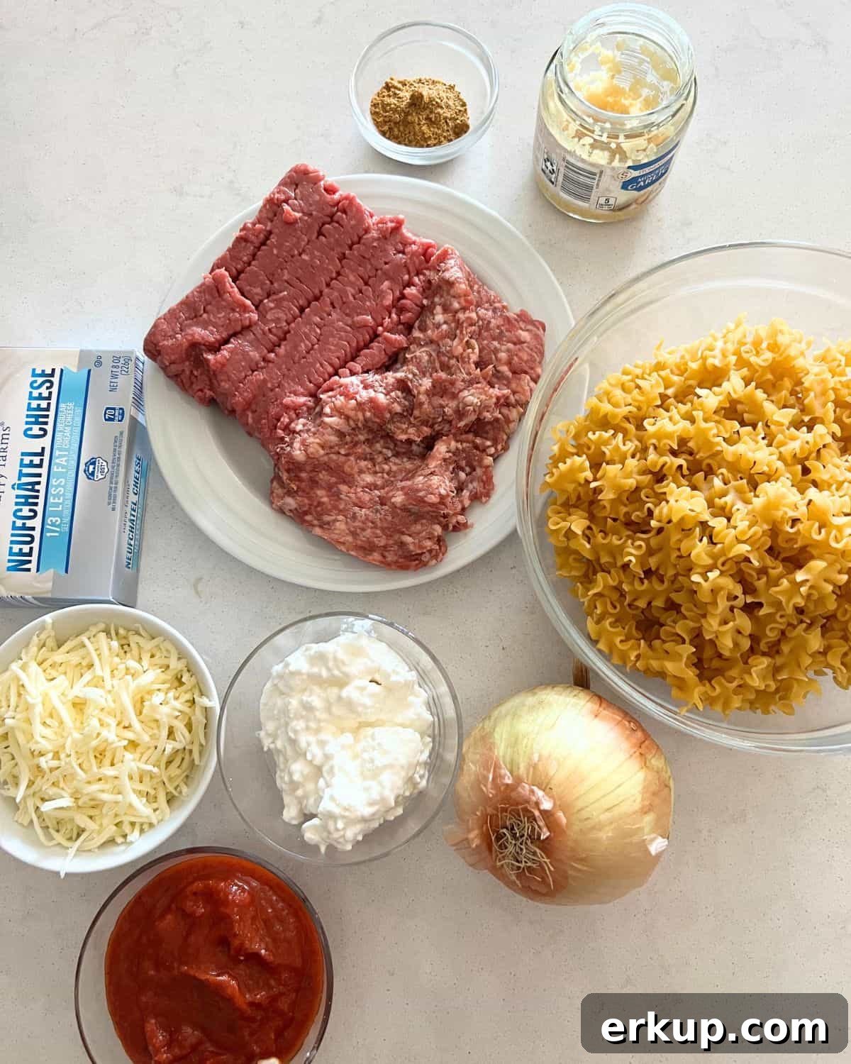 Ingredients needed for Lasagna Pasta.
