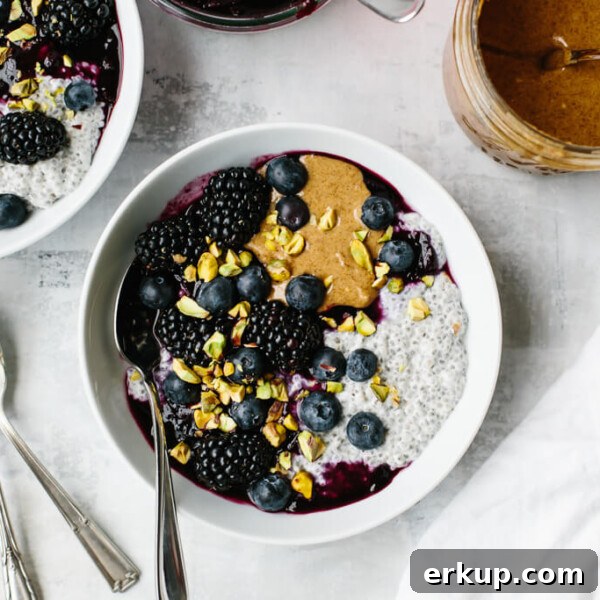 Peanut butter and jelly chia pudding