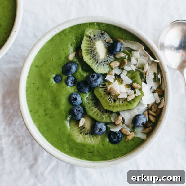 Clean green smoothie bowl