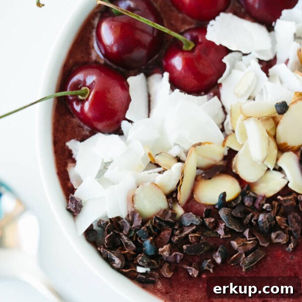 Dark cherry smoothie bowl
