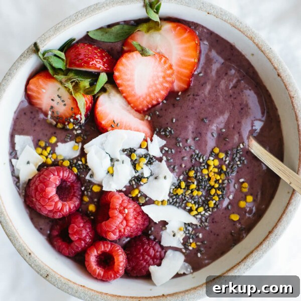 An acai bowl with toppings