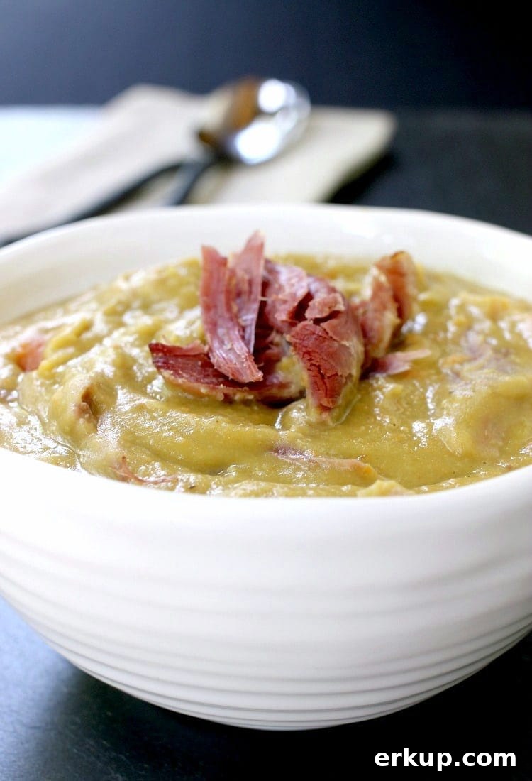 Turkey Leg Split Pea Soup is ready when you come home!