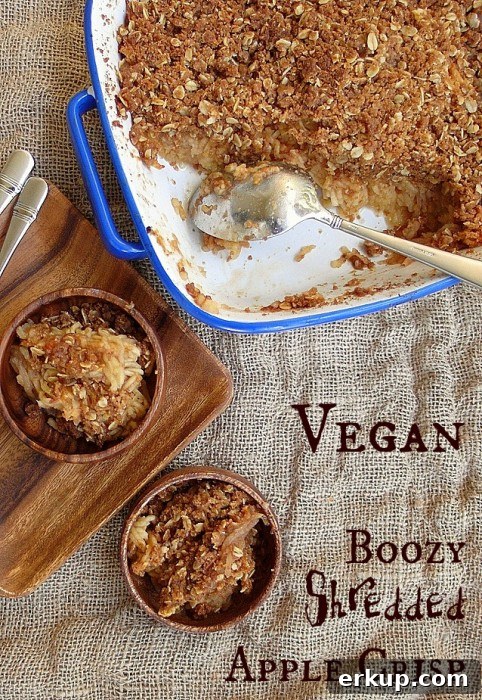 boozy shredded apple crisp