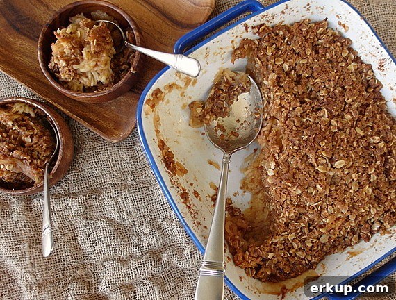 boozy shredded apple crisp